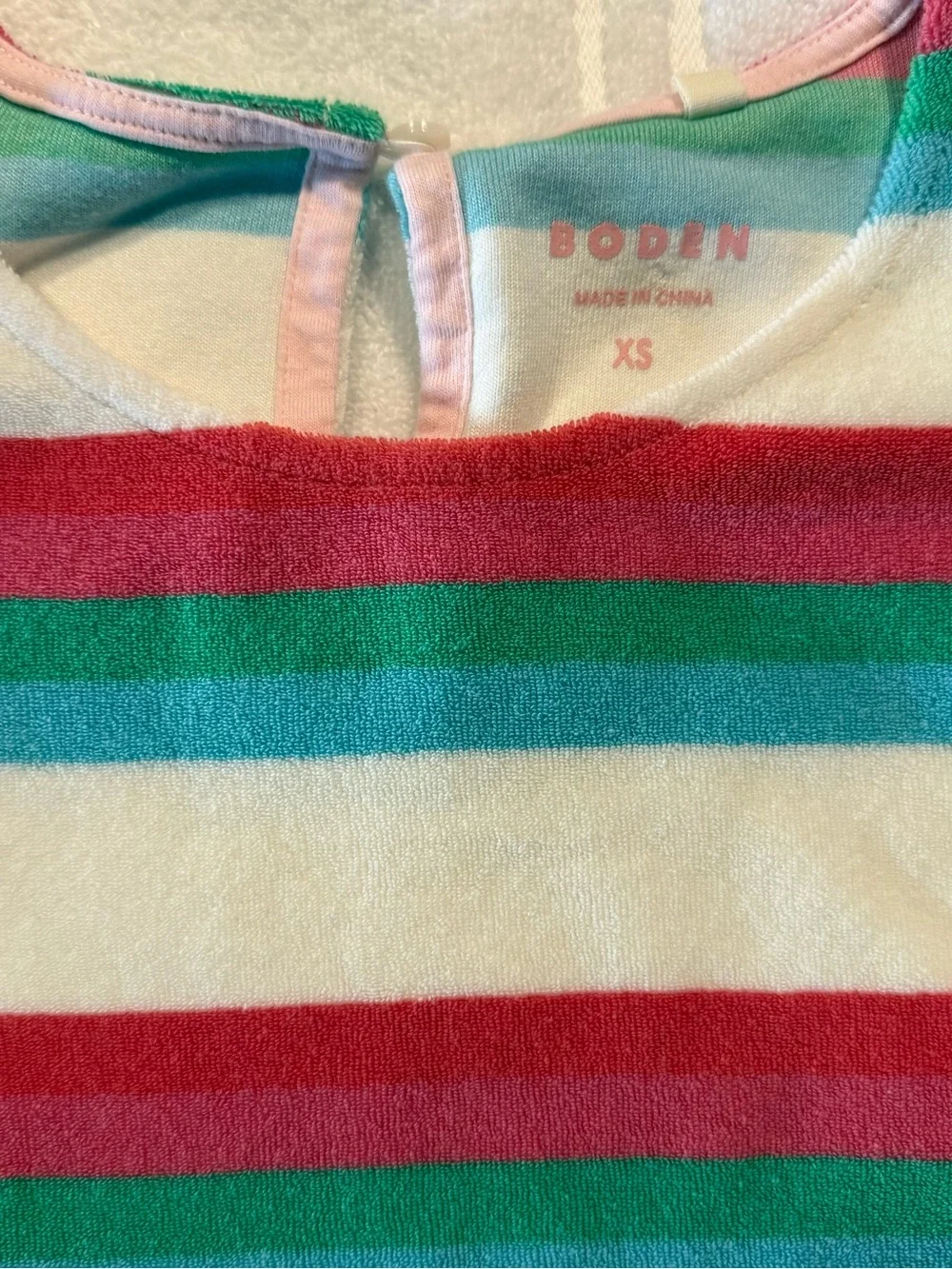 Boden Coastal Striped Two Piece Matching Set Pink Green White XS\2